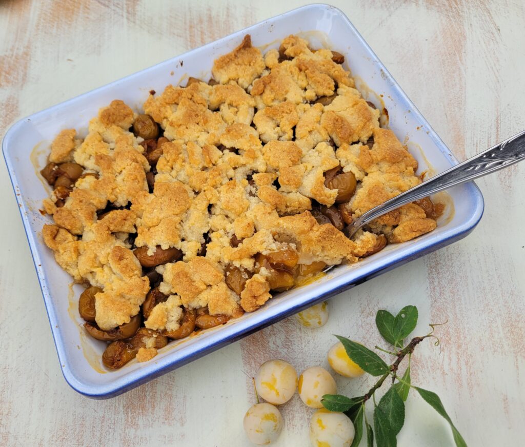 Crumble mirabelle noisette