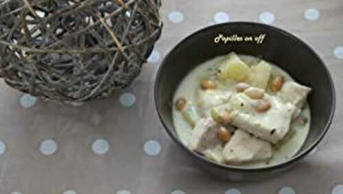 Blanquette de poulet à l’ananas caramélisé