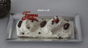 Bûche de Noël chocolat, noix de coco façon bounty au thermomix ou sans