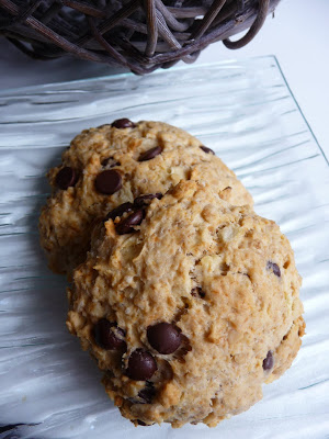 Cookies pomme, flocons d’avoine et chocolat