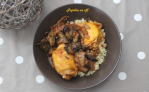 Couscous au poulet et aubergines grillées au thermomix ou sans