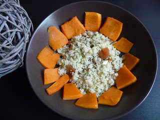 Couscous végétarien : potiron, graines de courge, abricots secs