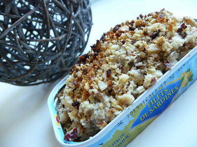 Crumble de sardines aux noisettes