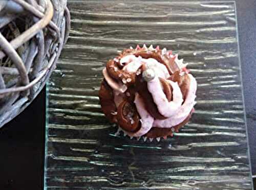 Cupcakes bicolores chocolat framboises (thermomix ou sans)