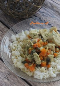 Curry de poulet aux carottes et champignons au thermomix ou sans