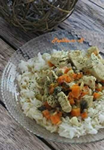 Curry de poulet aux carottes et champignons au thermomix ou sans