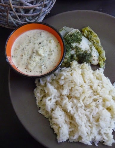 Filets de limande sauce courgette, feta, citron et son riz au thermomix