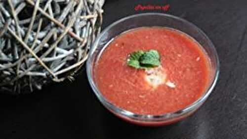 Gaspacho de pastèque au vinaigre balsamique et à la fêta au thermomix ou sans