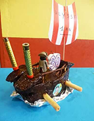 Gâteau bateau pirate (tuto) – Gâteau chocolat au thermomix ou sans