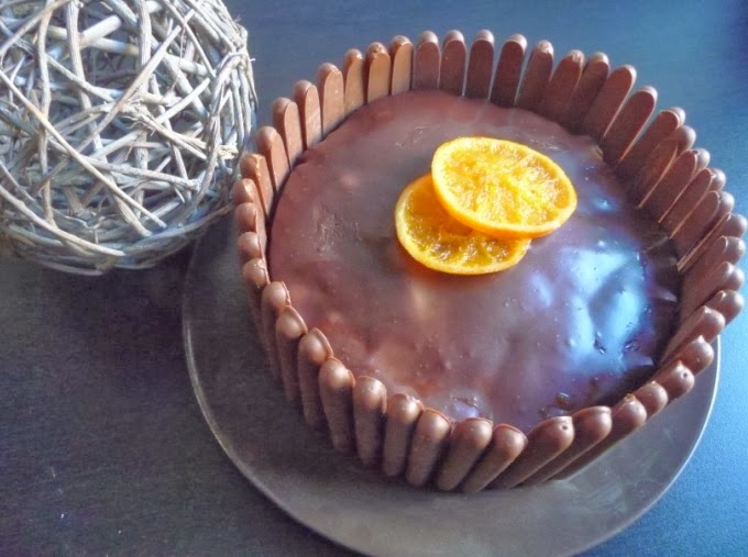 Gâteau façon pim’s (génoise à l’orange, gelée à l’orange, nappage chocolat) au thermomix ou sans