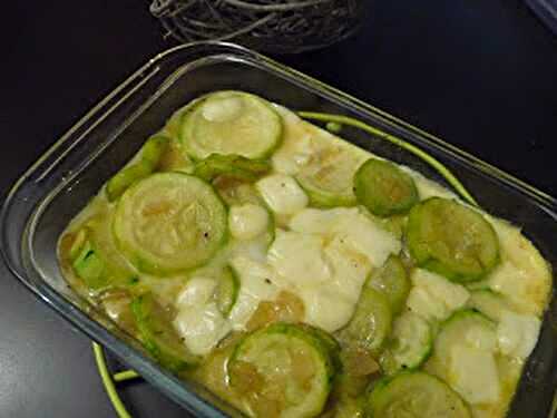 Gratin de courgettes au babybel et au curry au thermomix ou sans