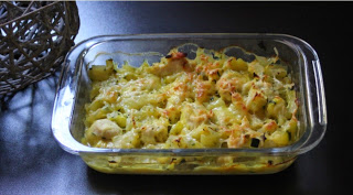 Gratin de courgettes au poulet et curry au thermomix ou sans