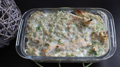 Gratin de crozets au poulet, aux brocolis, à l’ail et aux fines herbes