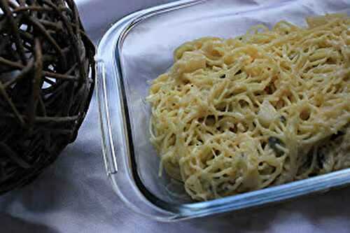 Gratin de pâtes au bleu et aux poires
