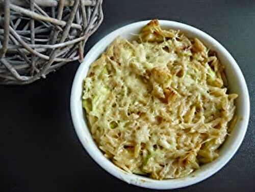 Gratin de pâtes aux légumes et boursin