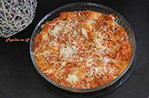 Gratin de polenta au cabillaud et à la tomate