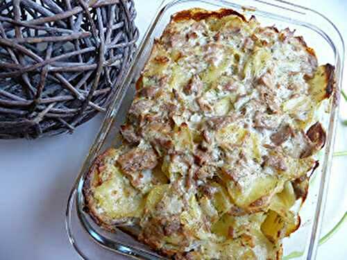 Gratin de pommes de terre au thon et à l’aneth