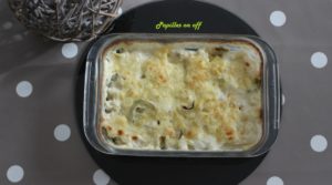 Gratin de pommes de terre et poireaux au gouda