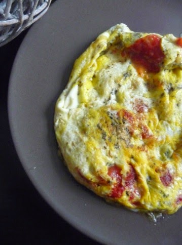 Omelette aux poivrons grillés