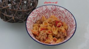 One pot pasta poivrons grillés et chèvre au thermomix ou sans