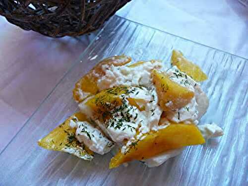 Papillote de cabillaud à la mangue et à la ricotta