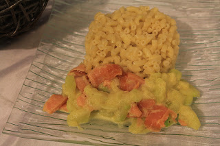 Pâtes au saumon et à la crème de courgettes au curry