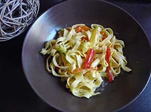 Pâtes aux légumes façon carbonara végétarienne