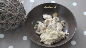 Poêlée de poulet, champignons et purée de châtaignes au thermomix ou sans