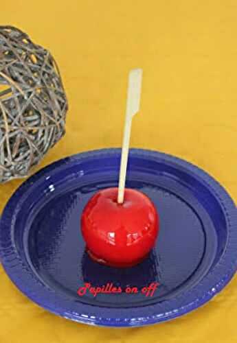 Pommes d’amour rouges de Blanche-Neige –Sweet table anniversaire Blanche-Neige