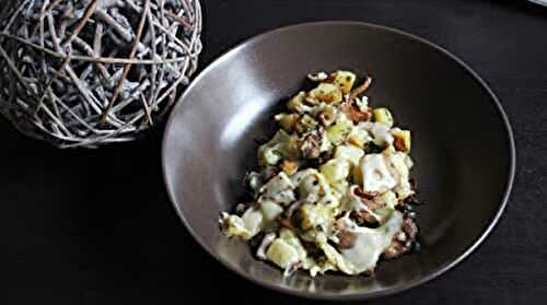 Pommes de terre et champignons gratinés au gouda