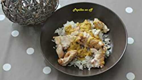 Poulet à la crème de curry et son riz pilaf