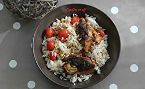 Poulet au paprika, tomates cerises et pois chiches