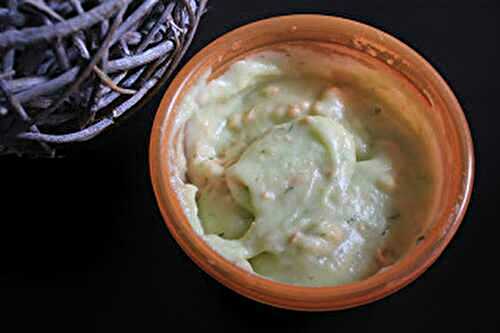 Purée courgettes, pâtes, kiri et saumon pour bébé au thermomix