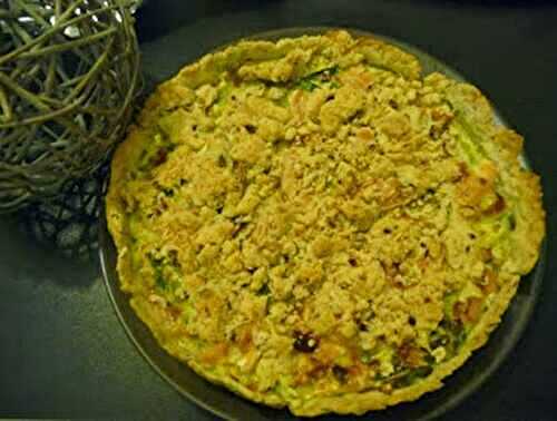 Quiche poireaux, saumon, chèvre et crumble de noisettes au thermomix ou sans