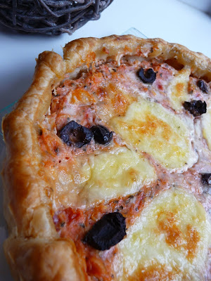 Quiche tomates, mozzarella et basilic