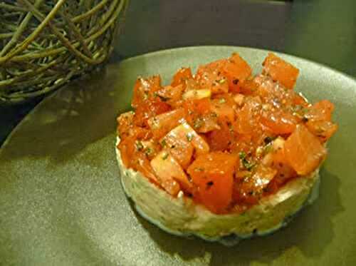 Rillettes de thon au mascarpone et tartare de tomates