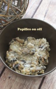 Risotto d’orge perlé aux champignons et ricotta – IG bas