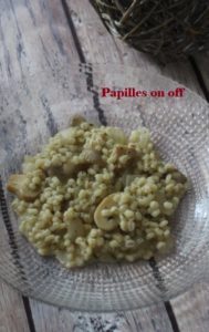 Risotto d’orge perlé aux champignons – IG bas