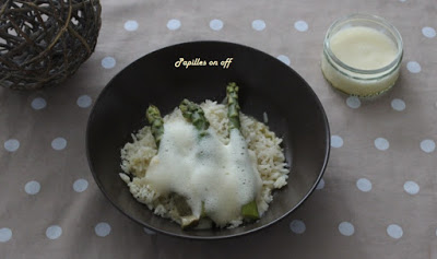 Riz, asperges et sabayon au citron au thermomix ou sans