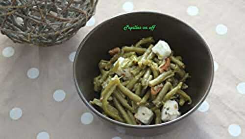 Salade de haricots verts, feta et noix