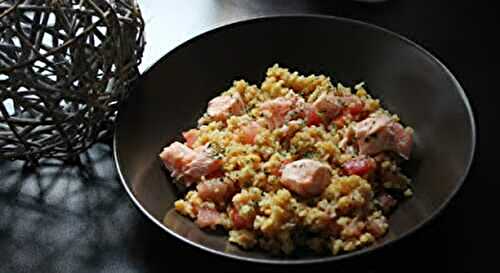 Salade de lentilles corail, boulgour et saumon