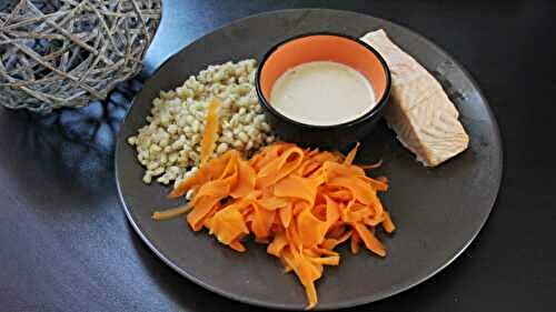 Saumon, blé et carottes à la crème d’ail au thermomix