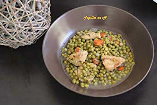 Sauté de poulet aux petits pois carottes