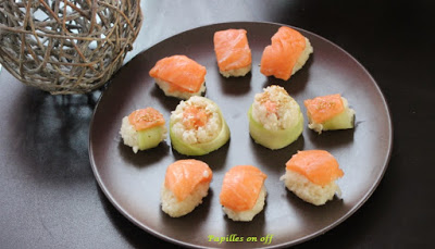 Sushis au saumon / Makis au saumon, au concombre et au fromage frais au thermomix