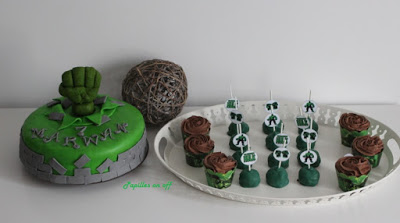 Sweet Table Hulk : gâteau Hulk, cake pop Hulk, Cupcakes Hulk au thermomix ou sans