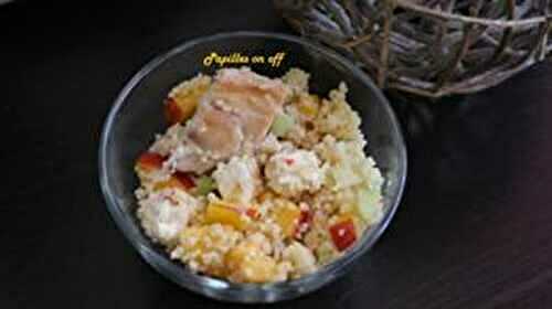 Taboulé sucré-salé au poulet, concombre, nectarines et feta