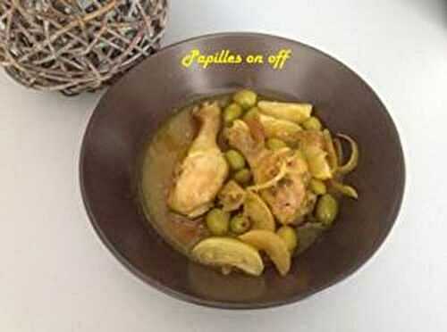 Tajine au poulet, olives et citron confit