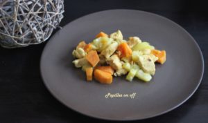 Tajine de poulet, patate douce et épices