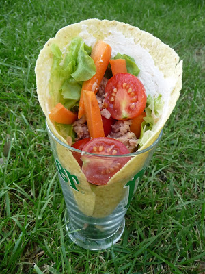 Tortillas de crudités en cornet