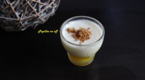 Verrines de compote de mangue au citron vert, crème de chocolat blanc et spéculoos au thermomix ou sans